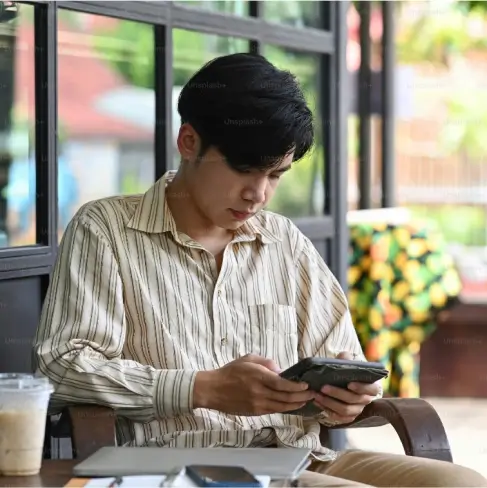 man holding phone